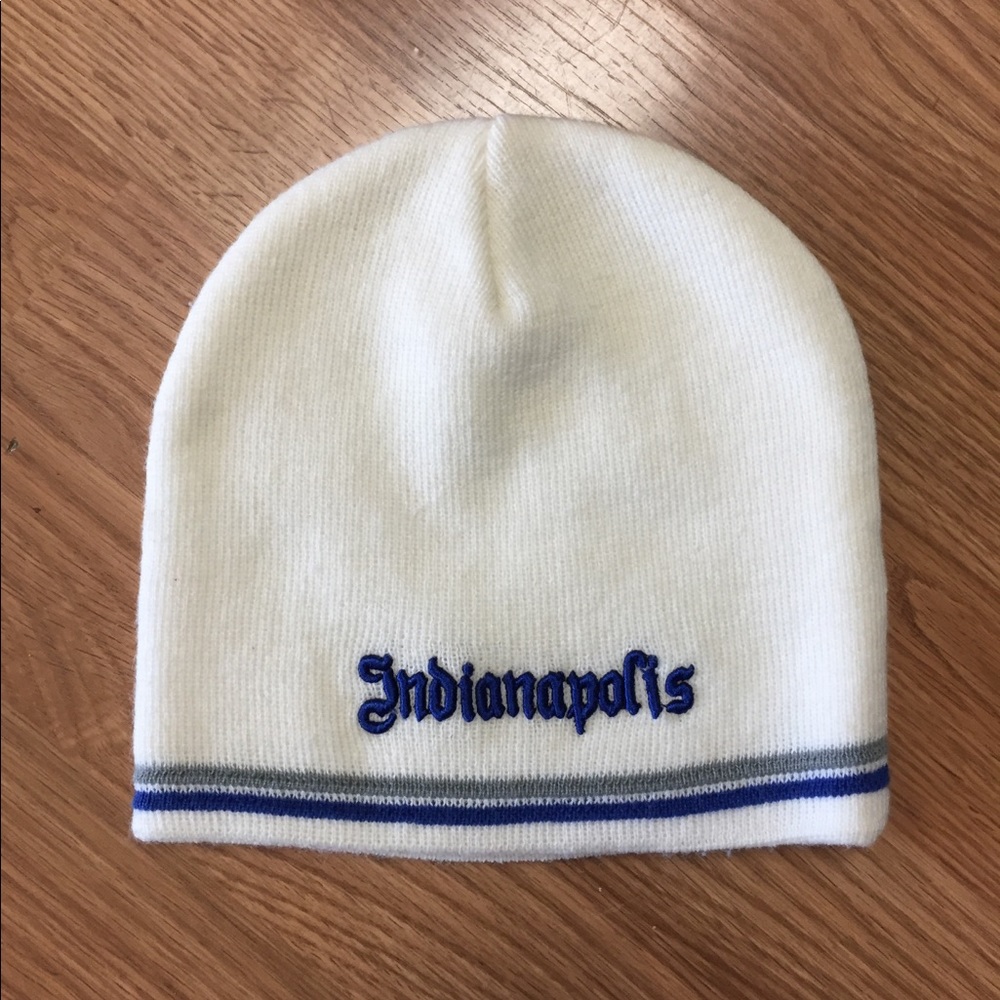 Indianapolis Colts Beanie Knit White Blue Hat